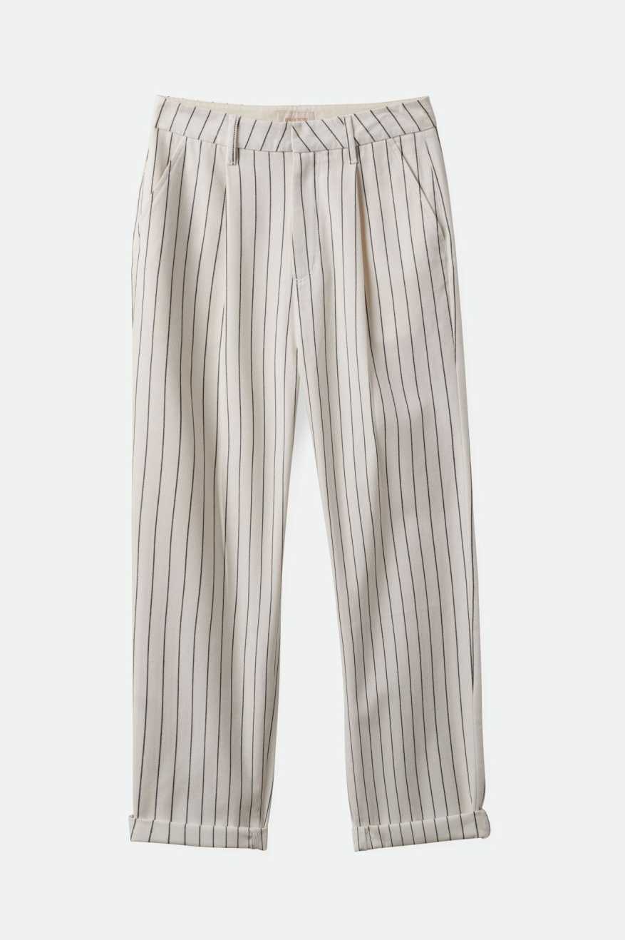 Victory Trouser Pants for Men - Casual Slim Fit Off White & Black - Perfect for Office, Travel & Everyday Wear