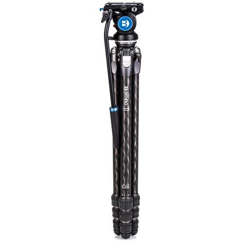 Benro Tortoise Carbon Fiber 2 Series Tripod with S4Pro Video Head - Lightweight Professional Tripod System for Photography & Videography - Perfect for Travel, Studio & Outdoor Shooting