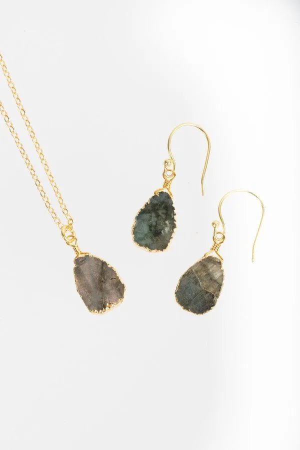 Gemstone Mini Earring and Necklace Set for Women - Elegant Jewelry Gift for Birthday, Anniversary & Valentine's Day - Perfect for Parties, Weddings & Everyday Wear