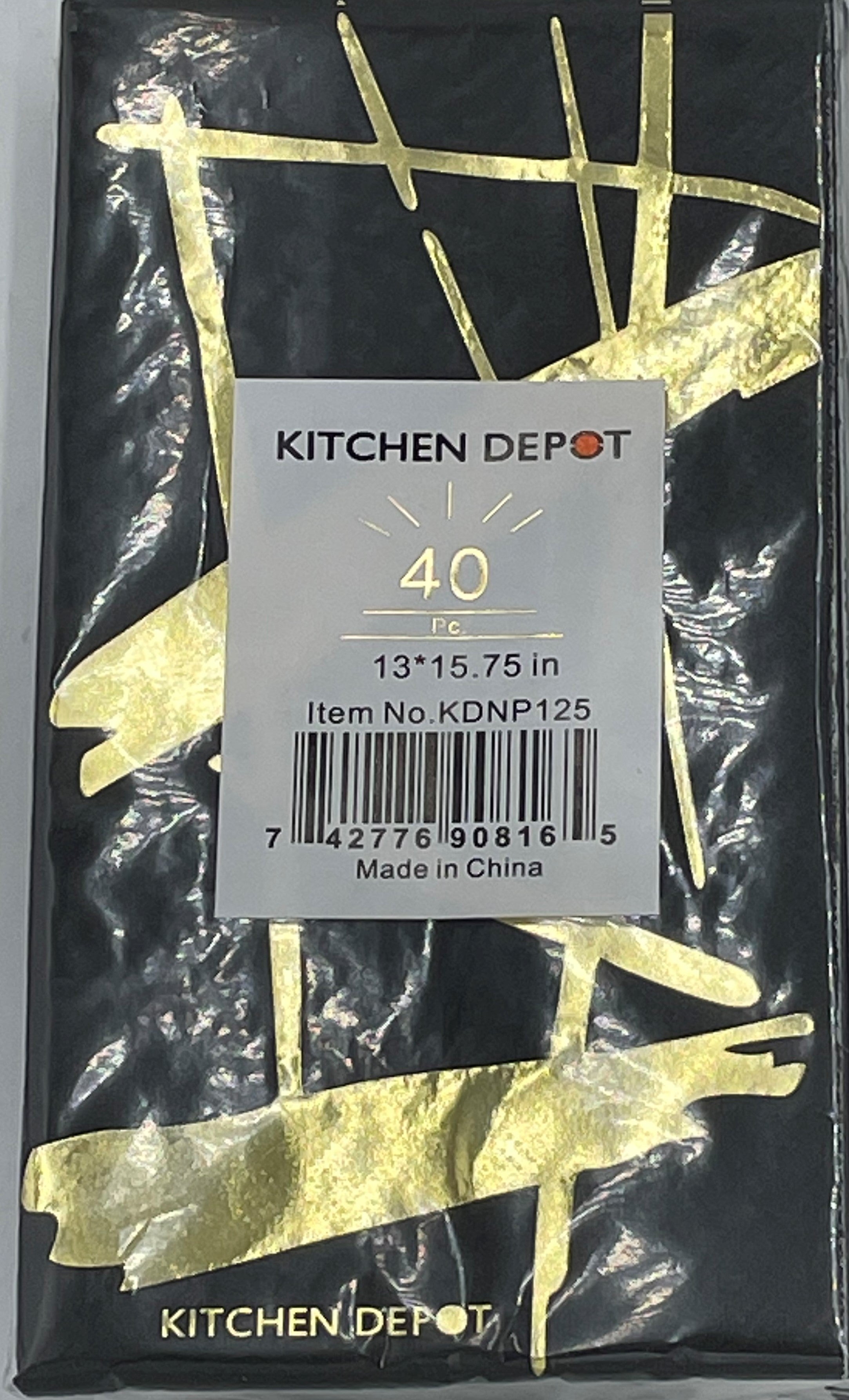 Premium 13x15.75 Inch Black Paper Napkins - 40 Count Bulk Pack for Parties, Weddings & Formal Dining - High-Quality Disposable Tableware