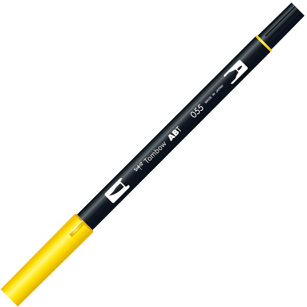 Tombow ABT Dual Brush Pens - Process Yellow 055 | Professional Art Markers for Calligraphy, Hand Lettering & Illustration | Perfect for Artists, Designers & Crafters