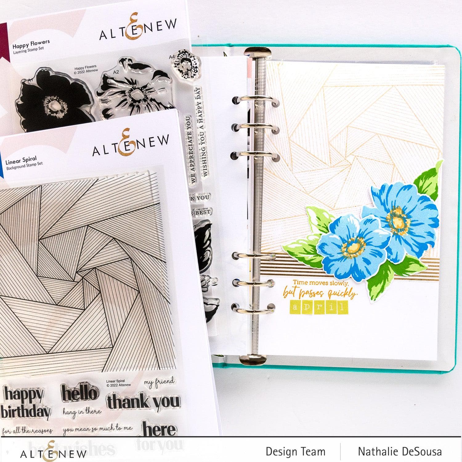 Linear Spiral Stamp Set for Scrapbooking, Journaling & Card Making - DIY Craft Stamps for Paper Projects