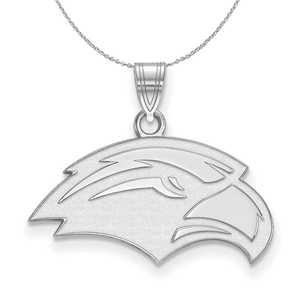 Southern Miss Small Black Bow Pendant Necklace - Sterling Silver Jewelry for Women, Elegant Gift for Her, Perfect for Prom, Weddings & Special Occasions