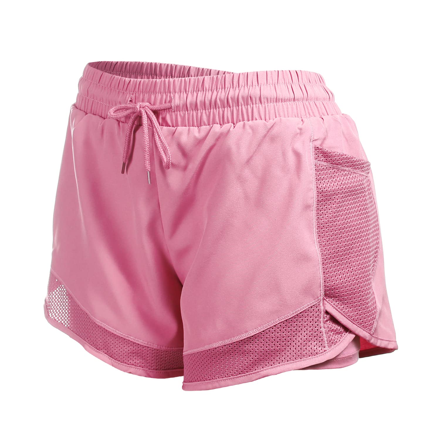 VALINNA Women's 2-in-1 Running Shorts with Liner - Breathable Mesh Quick Dry Athletic Shorts for Workout, Gym & Yoga - Side Pockets for Convenience - Perfect for Jogging, HIIT Training and Outdoor Activities