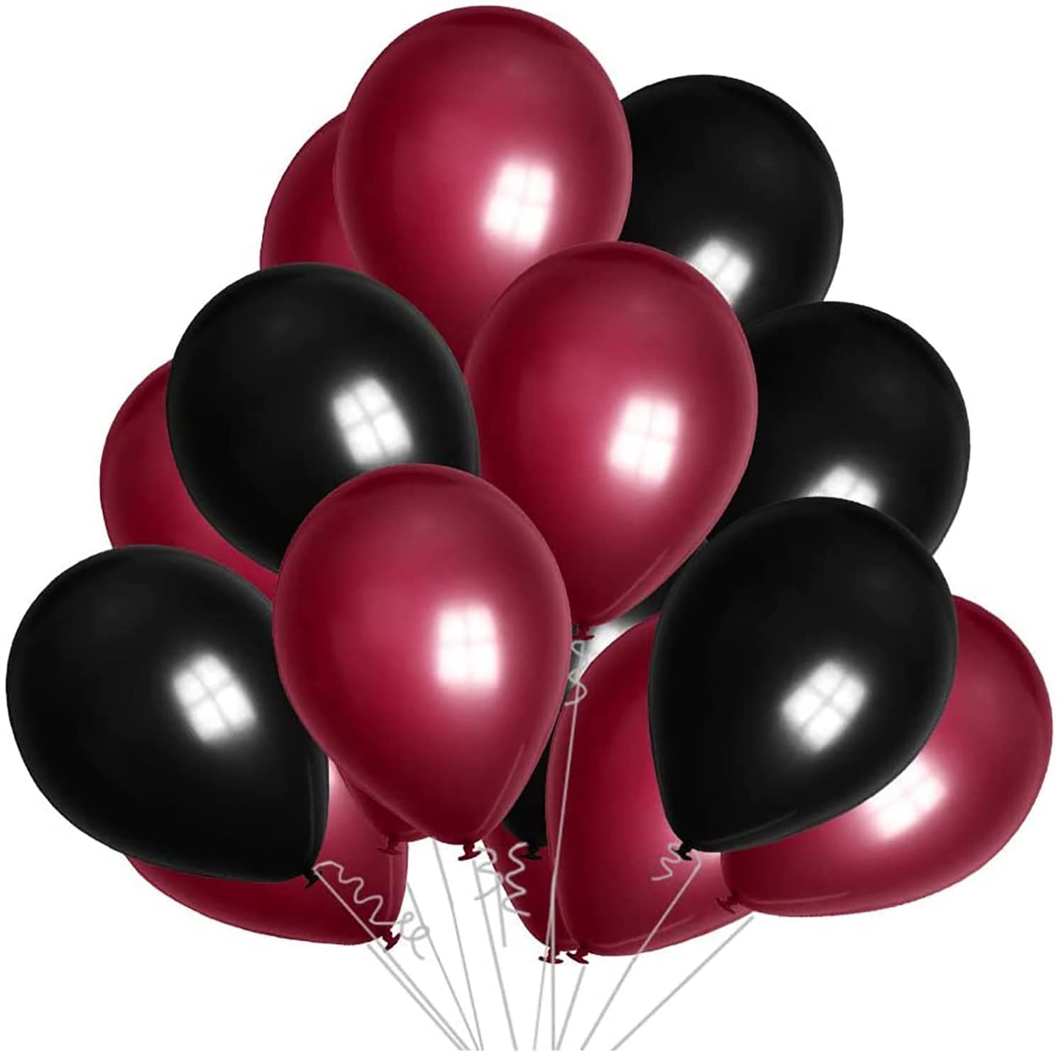 2025 Maroon Black Graduation Decorations Set - 30Pcs Burgundy White Black Balloons for Graduation Party, Birthday & Wedding (Elegant Maroon Theme) - Perfect for School Ceremonies, College Celebrations & Special Events