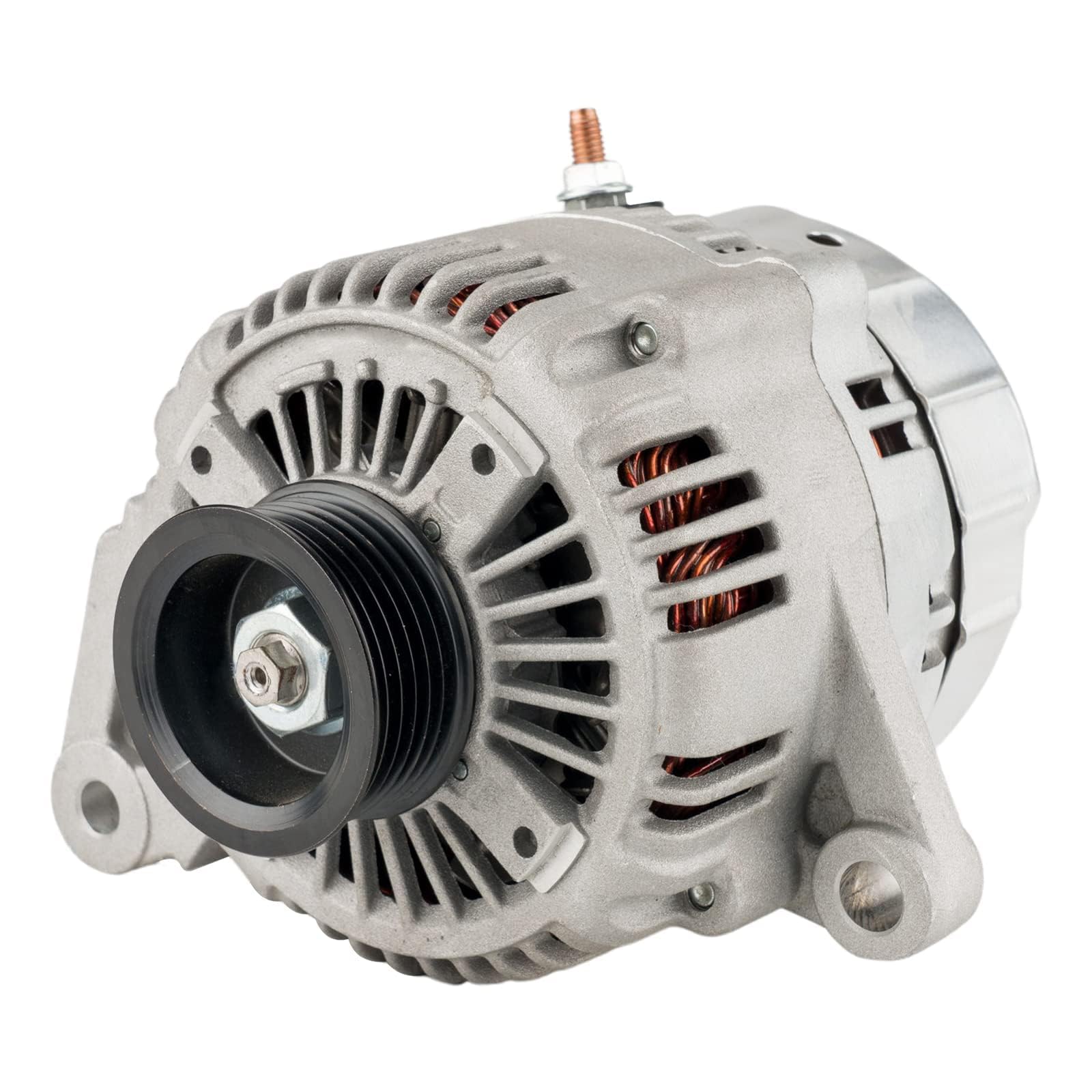 117 Amp High Output Alternator for 2001-2006 Jeep Wrangler TJ L6 4.0L - Replaces 13876, 56041864AA, 56041864AB, 56041864AB1, 56041565AB, 121000-3820, 121000-3821, 121000-3810 - Perfect for Off-Roading & Daily Driving