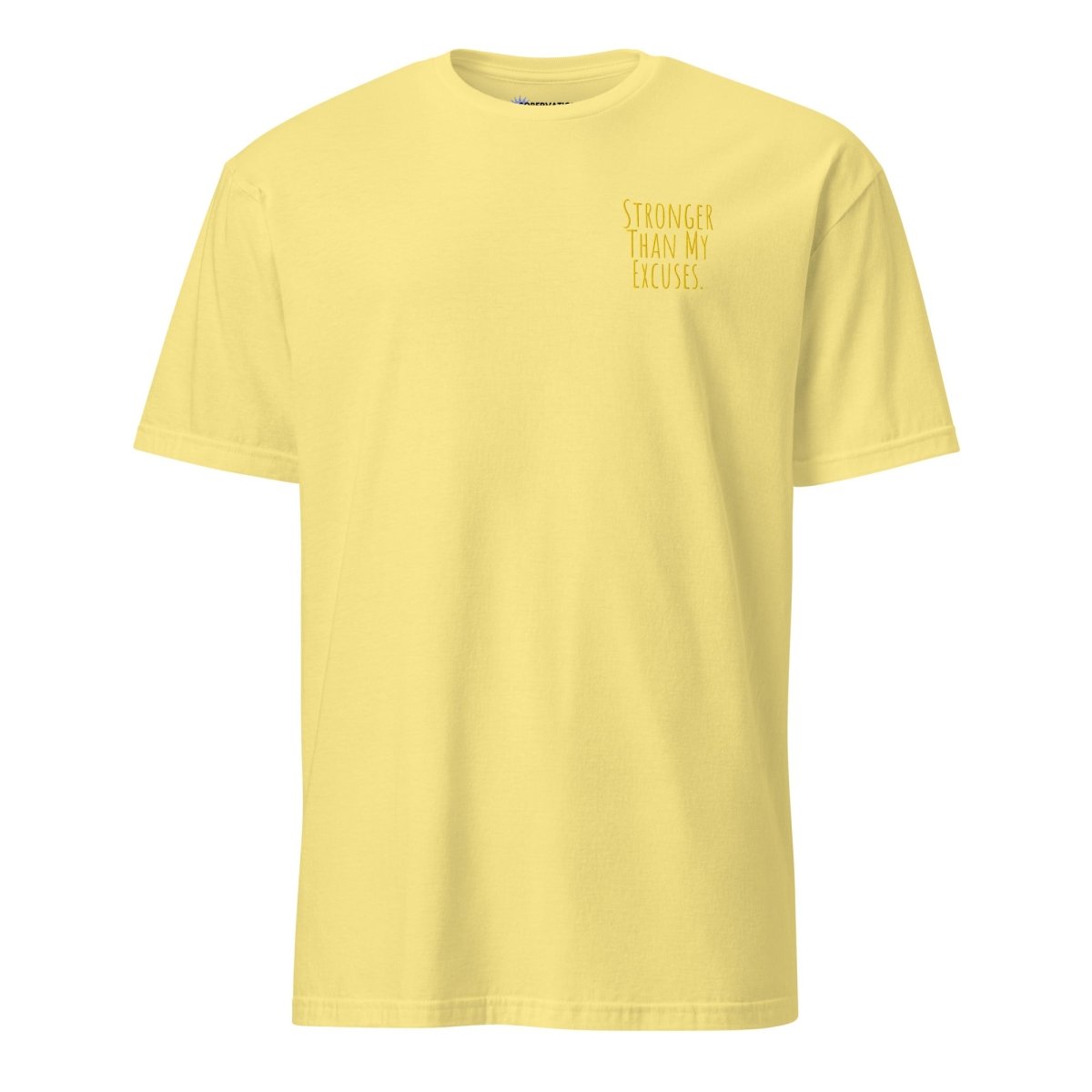 Stronger Than My Excuses Motivational Unisex T-Shirt - Comfortable Cotton Embroidered Tee for Gym, Workout & Everyday Wear