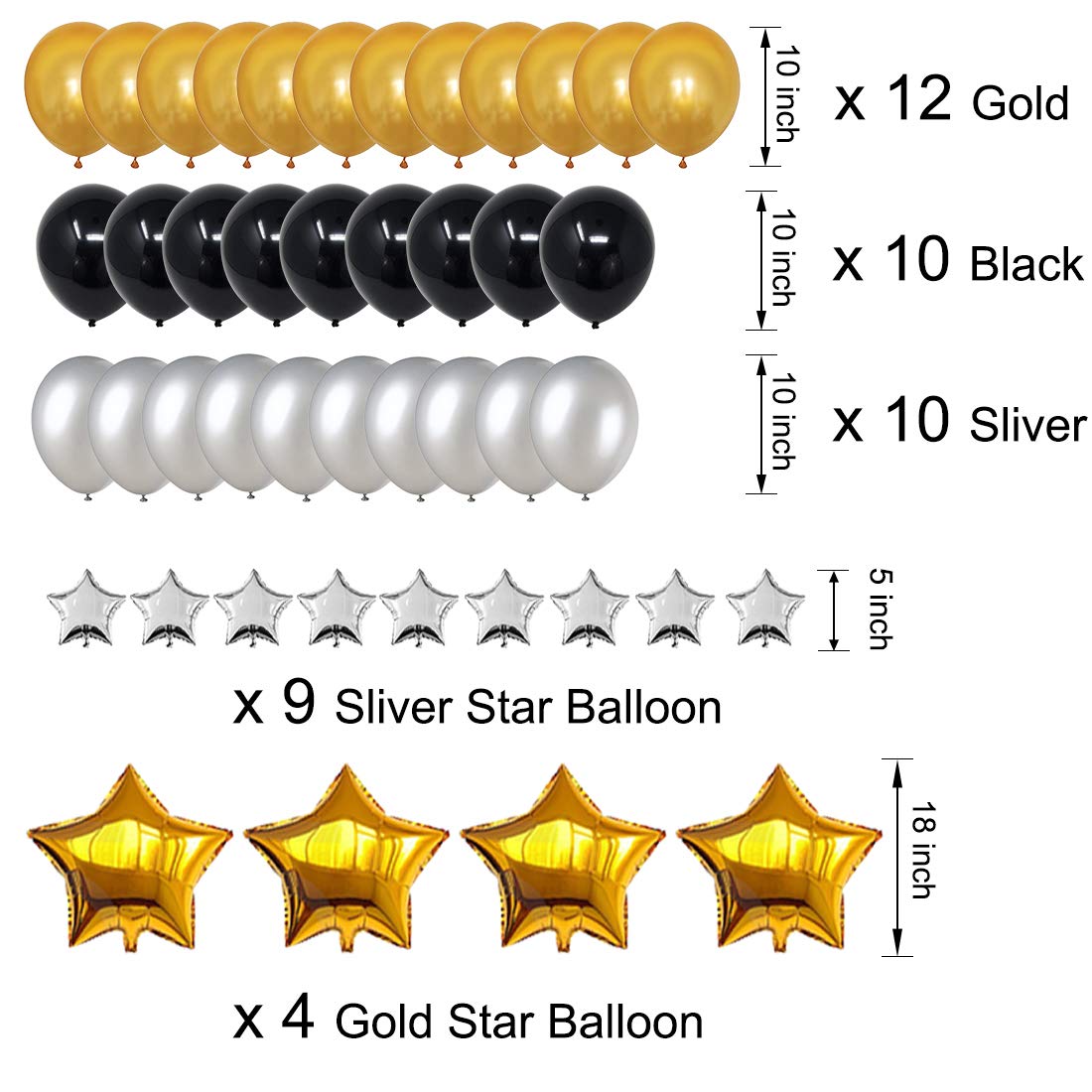 47th Birthday Party Decorations for Men & Women - Black & Gold 47 Balloon Set with Number Balloon & Banner - Perfect for 47 Year Old Birthday Celebrations, Office Parties & Milestone Events