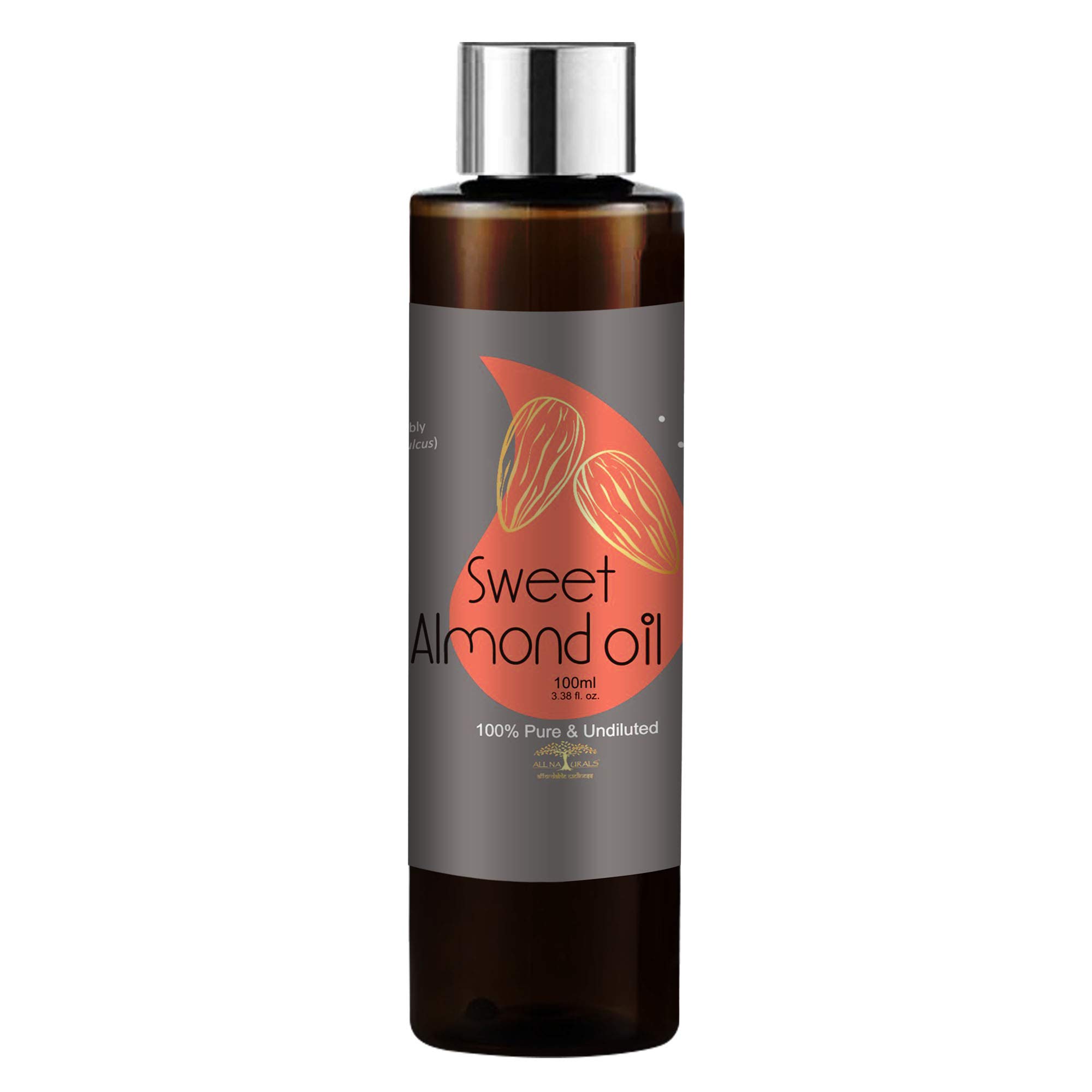 100% Pure Cold Pressed Sweet Almond Oil - 100ml All Natural Carrier Oil for Skin & Hair Care | Hydrating, Nourishing & Massage Use | Made in Himachal Pradesh