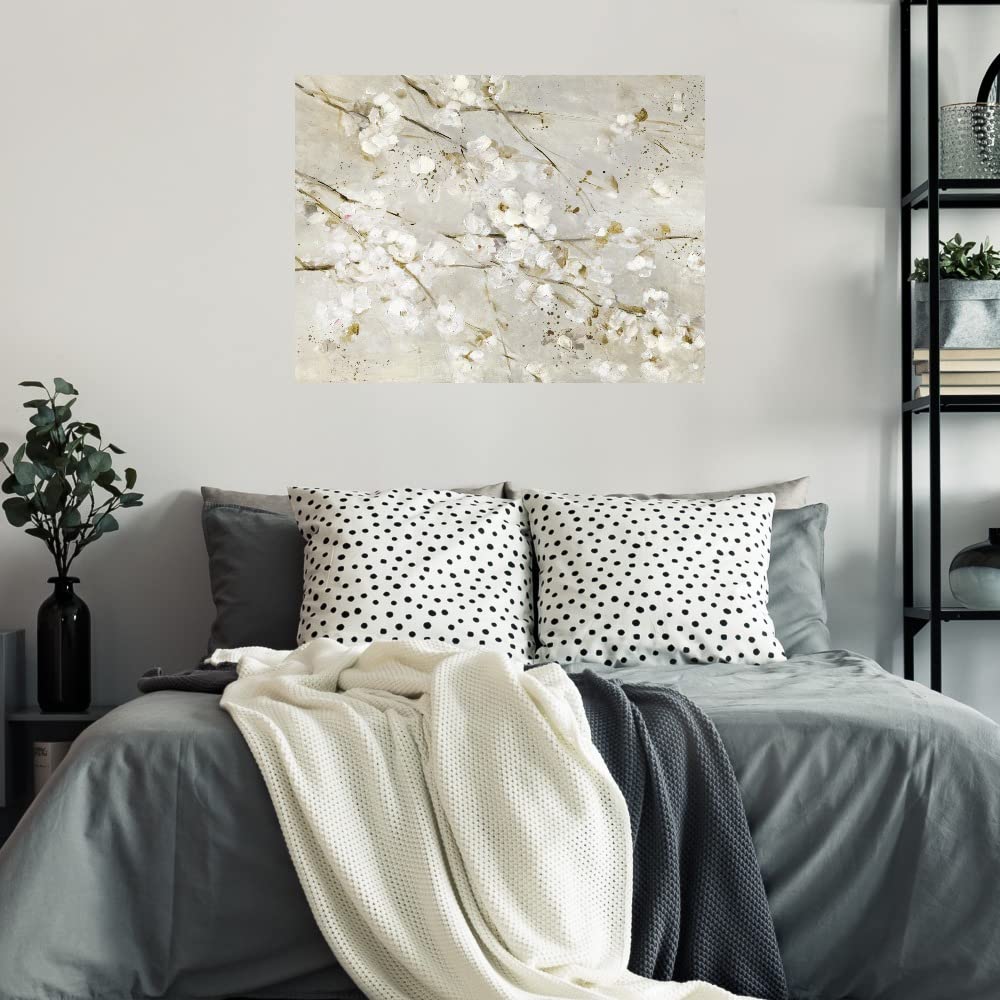 Soft Spring Blossoms Canvas Wall Art - Hand Painted Floral Painting by Sally Swatland - 46x35 Inch Ready to Hang Home Decor for Living Room, Bedroom, Office - Perfect for Spring Refresh & Housewarming Gifts