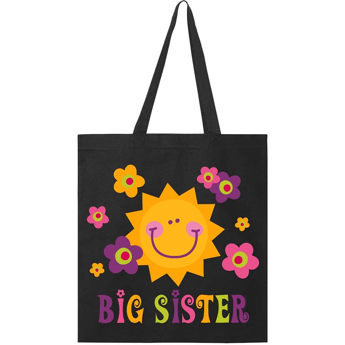 Inktastic Sunny Big Sister Tote Bag - Cute & Durable Canvas Shoulder Bag for Women - Perfect for Shopping, Beach, Work & Everyday Use