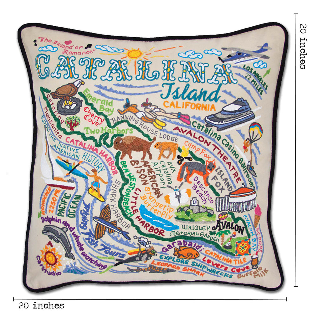 Hand Embroidered Catalina Pillow Cover - Bohemian Home Decor for Living Room, Bedroom, Sofa & Couch