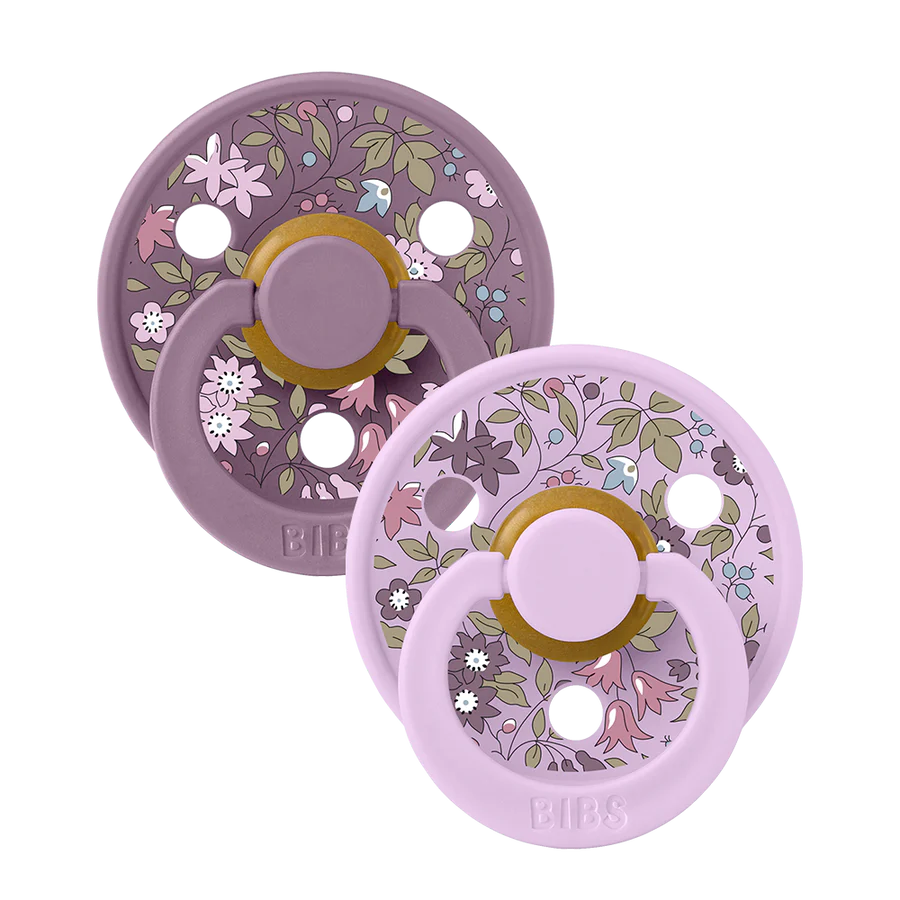 BIBS x Liberty London Round Pacifiers Twin Pack - Soft & Safe Baby Soothers for Daytime & Nighttime Comfort