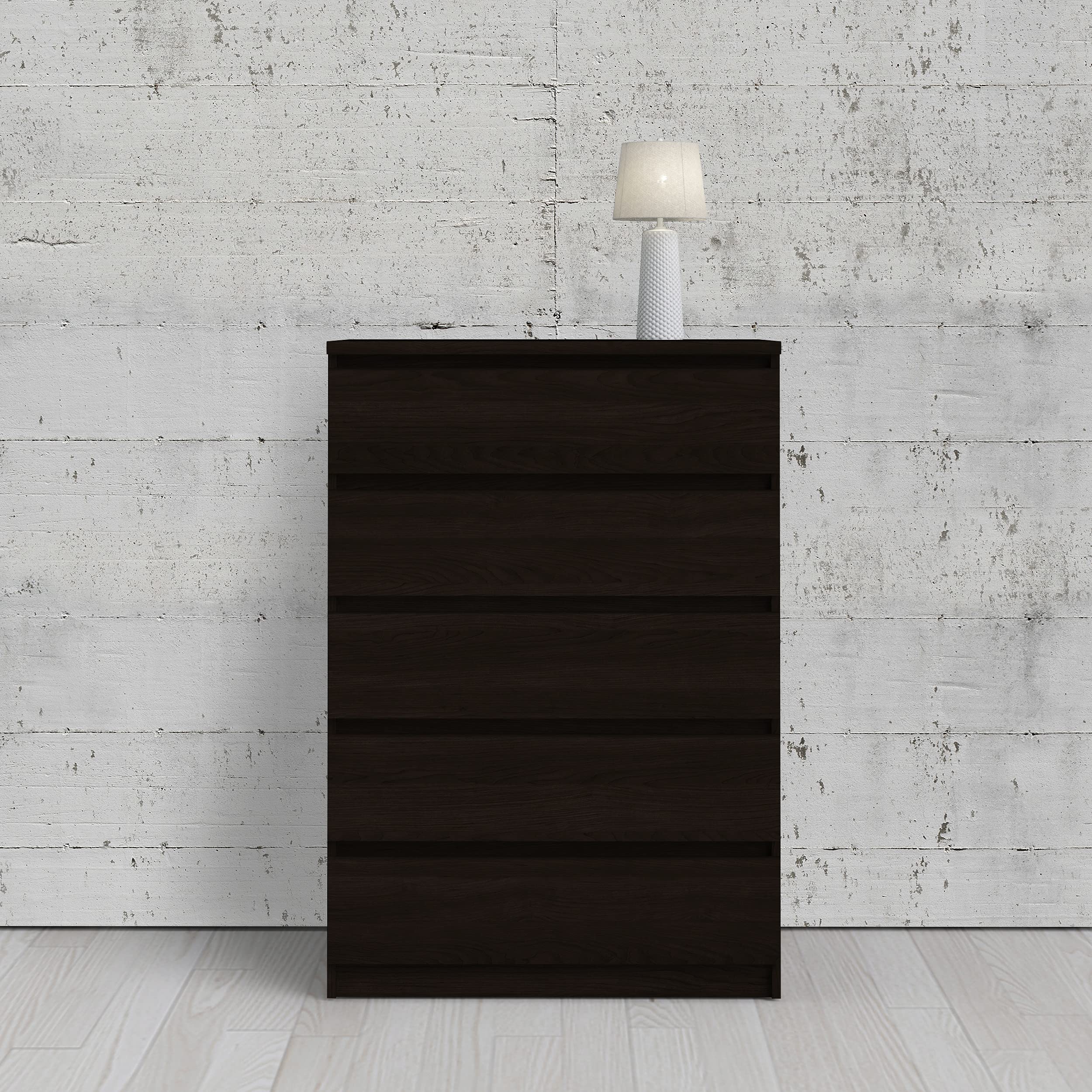 Tvilum Scottsdale 5-Drawer Chest Dresser in Coffee Brown - Modern Bedroom Storage Solution for Clothes, Linens & Accessories