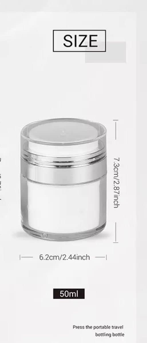 Round Airless Pump Cosmetic Containers - Vacuum Press Cream Jars for Face Lotion, Lip Balm, Eyeshadow & Moisturizer | Refillable Travel Makeup & Skincare Tool | Perfect for Home, Travel & Salon Use