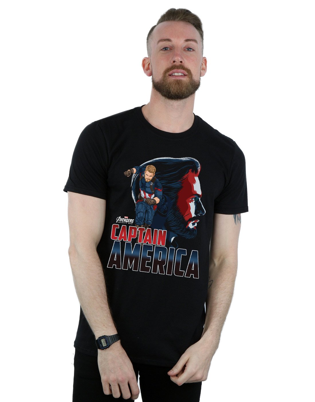Marvel Avengers Infinity War Captain America Graphic T-Shirt for Men | Superhero Movie Merchandise | Perfect for Cosplay, Comic Con & Marvel Fans