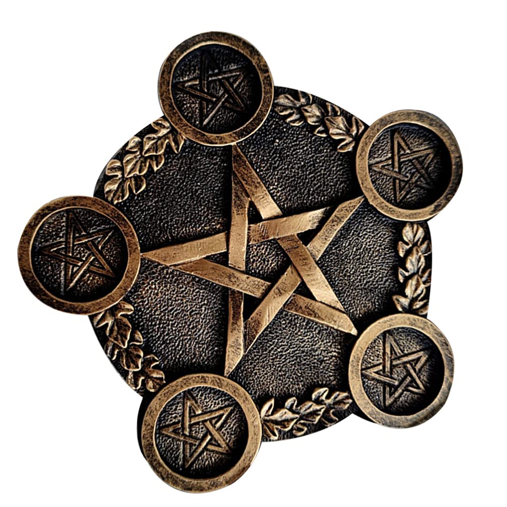 NUOBESTY Star Candle Holder - Astrology Pentacle Altar Plate, Resin Tealight Holder Tray for Witchcraft, Wiccan & Tarot Rituals - Perfect for Meditation, Home Decor & Spiritual Ceremonies