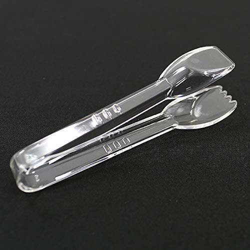 CMI Small Plastic Serving Tongs - 6.5 Inch Clear Salad Tongs for Kitchen, BBQ, Buffet - Pack of 12 - Perfect for Parties, Picnics & Food Service