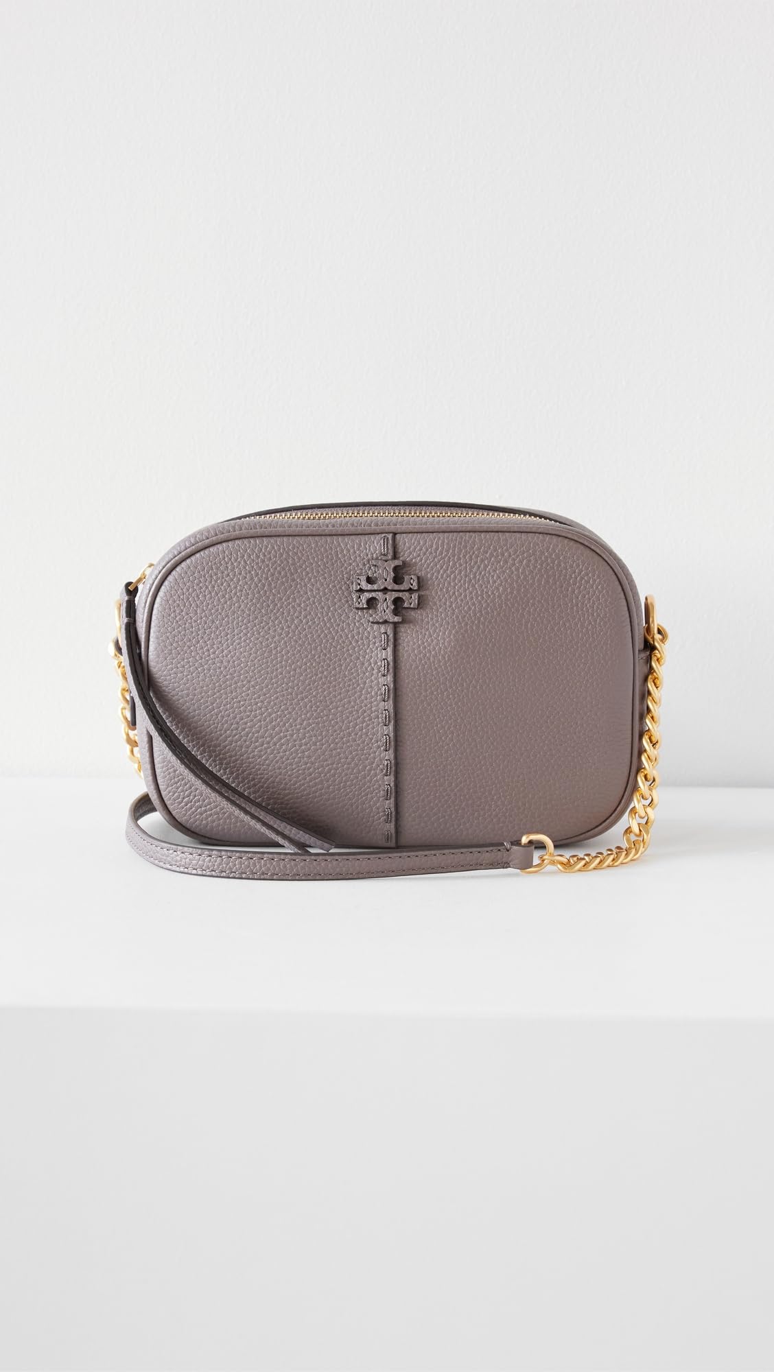 Tory Burch Women's McGraw Camera Bag - Stylish Leather Crossbody Purse for Everyday Use, Travel & Work | Compact Shoulder Bag with Adjustable Strap