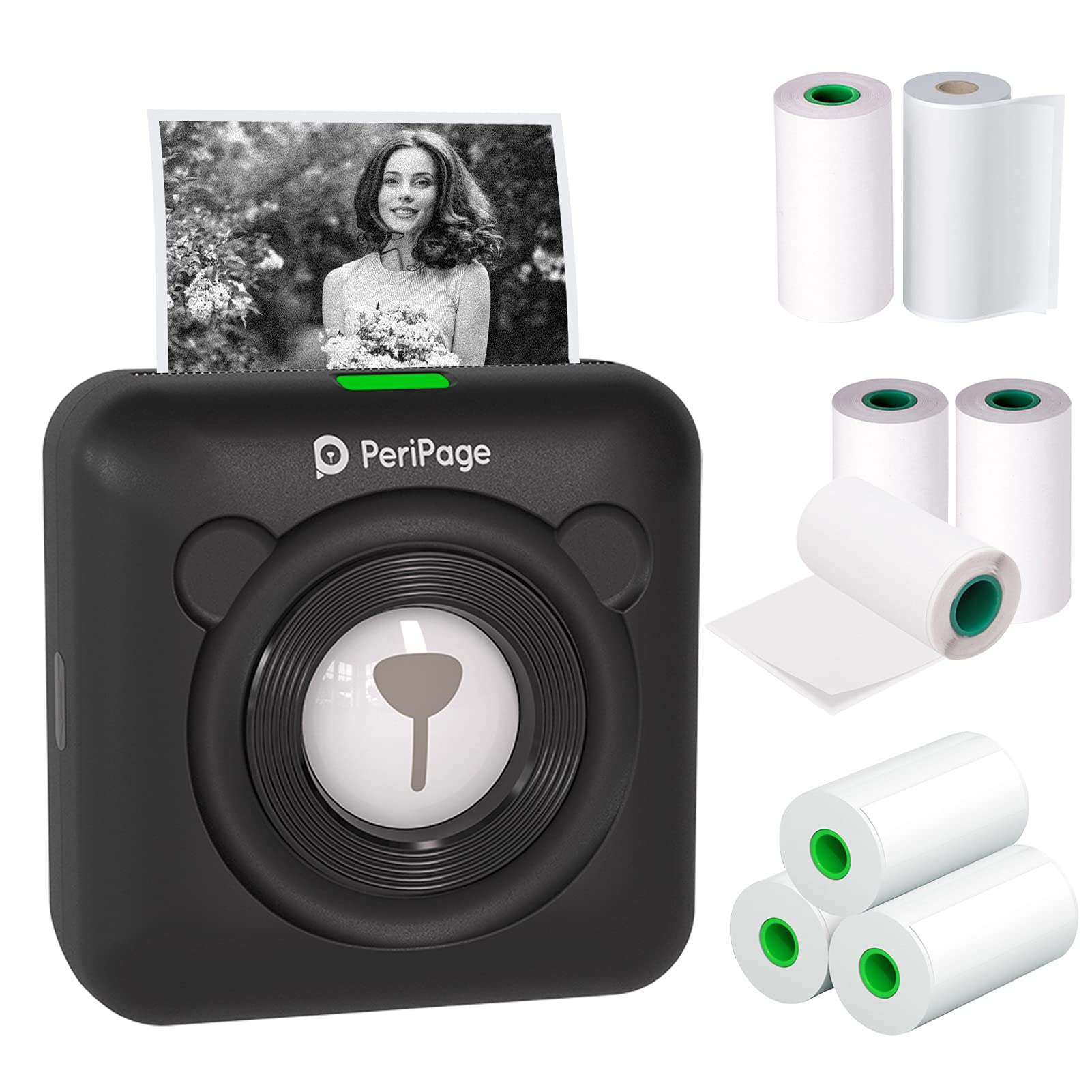 BISOFICE PeriPage Mini Pocket Wireless Bluetooth Thermal Printer - Print Photos, Labels, Memos & Receipts with AR Photo Function - Compatible with Android, iOS, Windows - Includes USB Cable & Thermal Paper - Perfect for Home, Office & Small Business Use