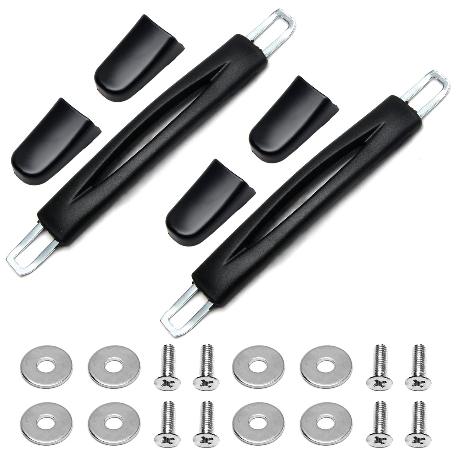 2PCS Black Plastic Luggage Handle Strap Replacement - 225x25x20mm Suitcase Grip Handle for Travel Journey | Durable Carry-on Accessories for Airports & Business Trips