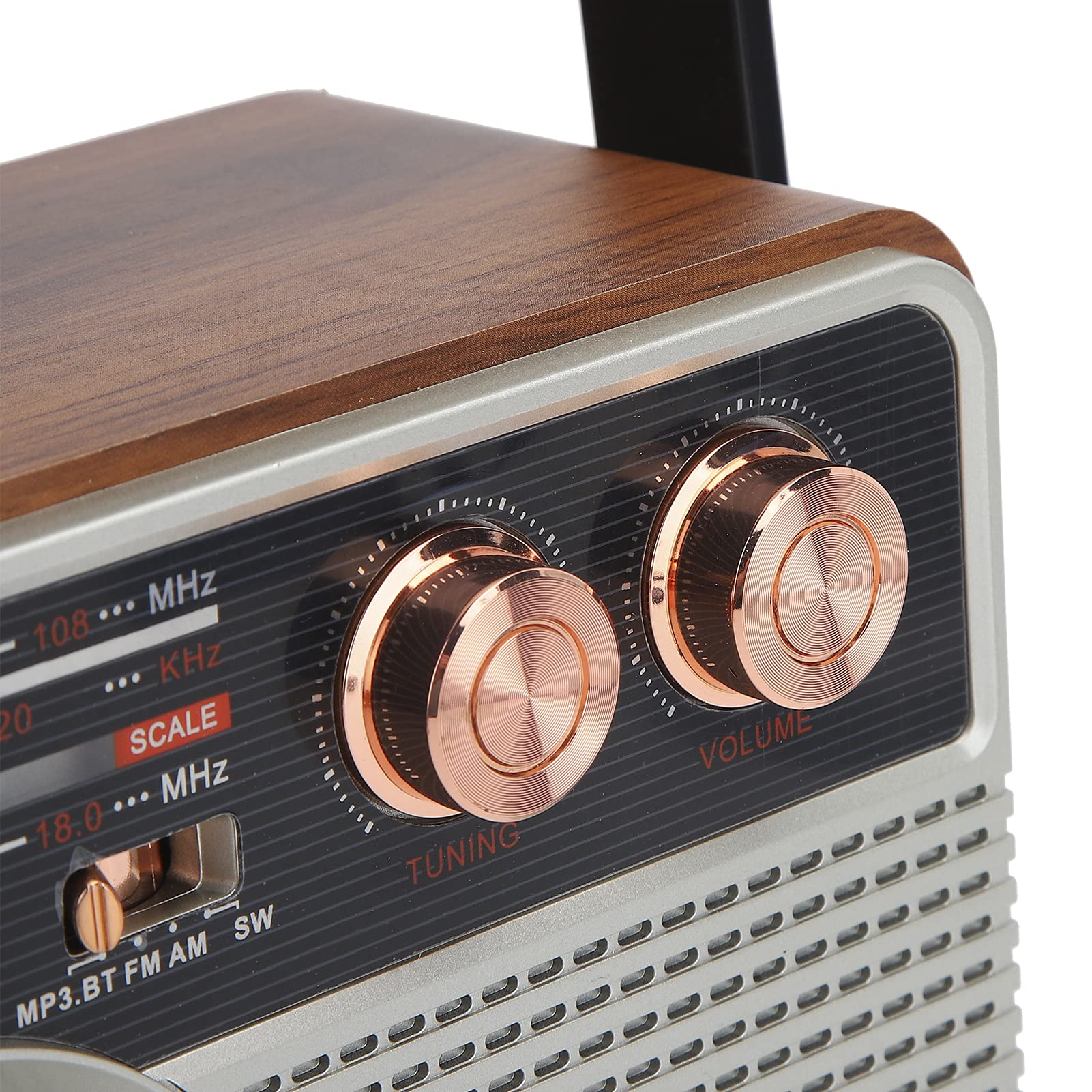 Portable FM/AM/SW Bluetooth Radio Speaker with USB Rechargeable Battery - Retro Style Wireless Radio for Home, Office, Travel | Supports USB/Memory Card Playback & Hands-Free Calling