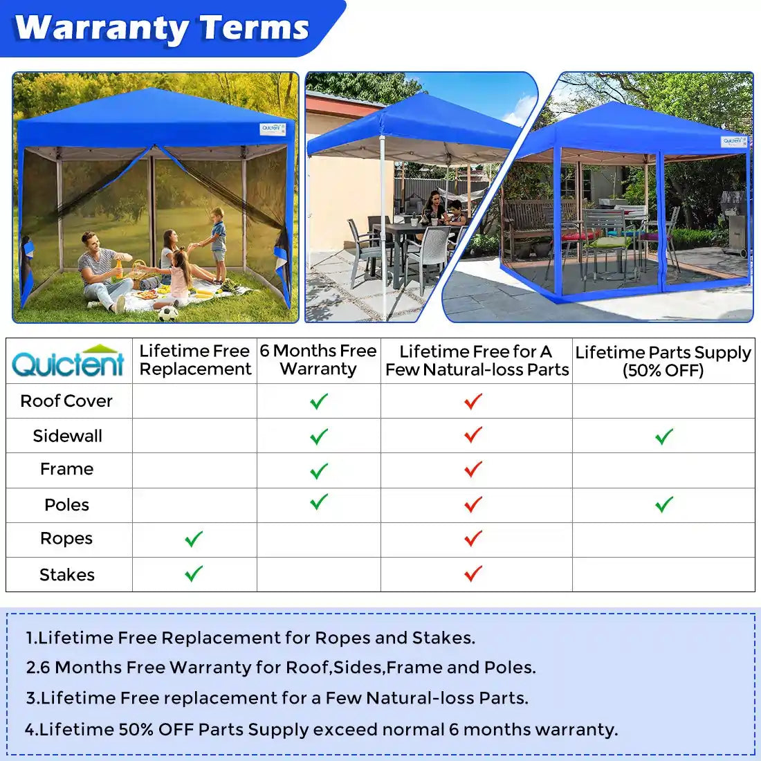 8' x 8' Pop Up Canopy Tent with Sidewalls & Netting - Instant Outdoor Shelter for Camping, Beach, Picnics, and Backyard Parties