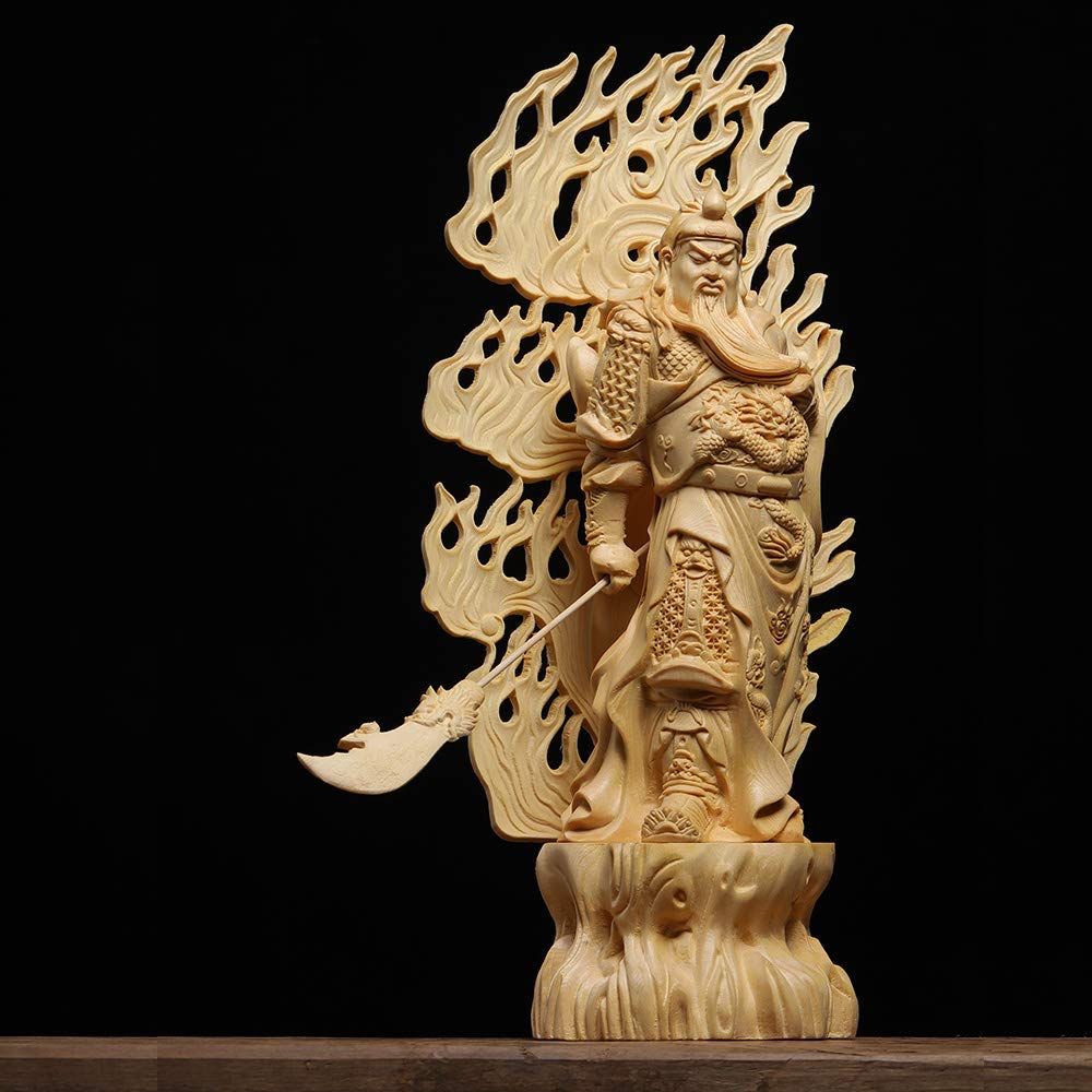 Chinese Guan Gong Statue for Wealth & Luck - Feng Shui Home Office Decor, Tabletop Ornament (H26cm) | Perfect Gift for Business Success & Prosperity | Ideal for Office Desk, Living Room, or Meditation Space