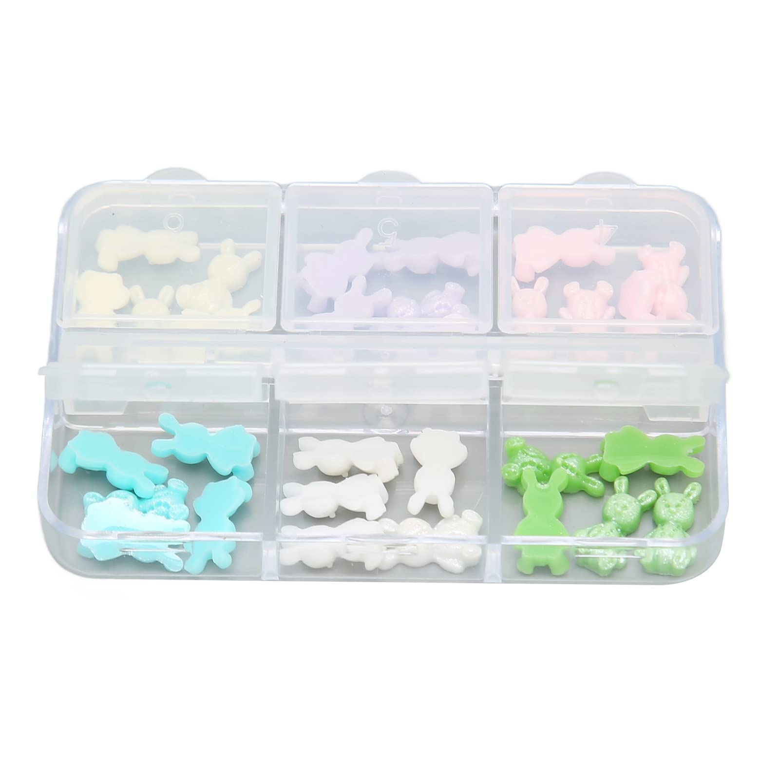 Resin Bear Nail Charms - Lightweight Cute Bear Pattern Nail Art Decorations for DIY Manicure | Perfect for Nail Salon, Home Nail Art, and Party Nail Designs
