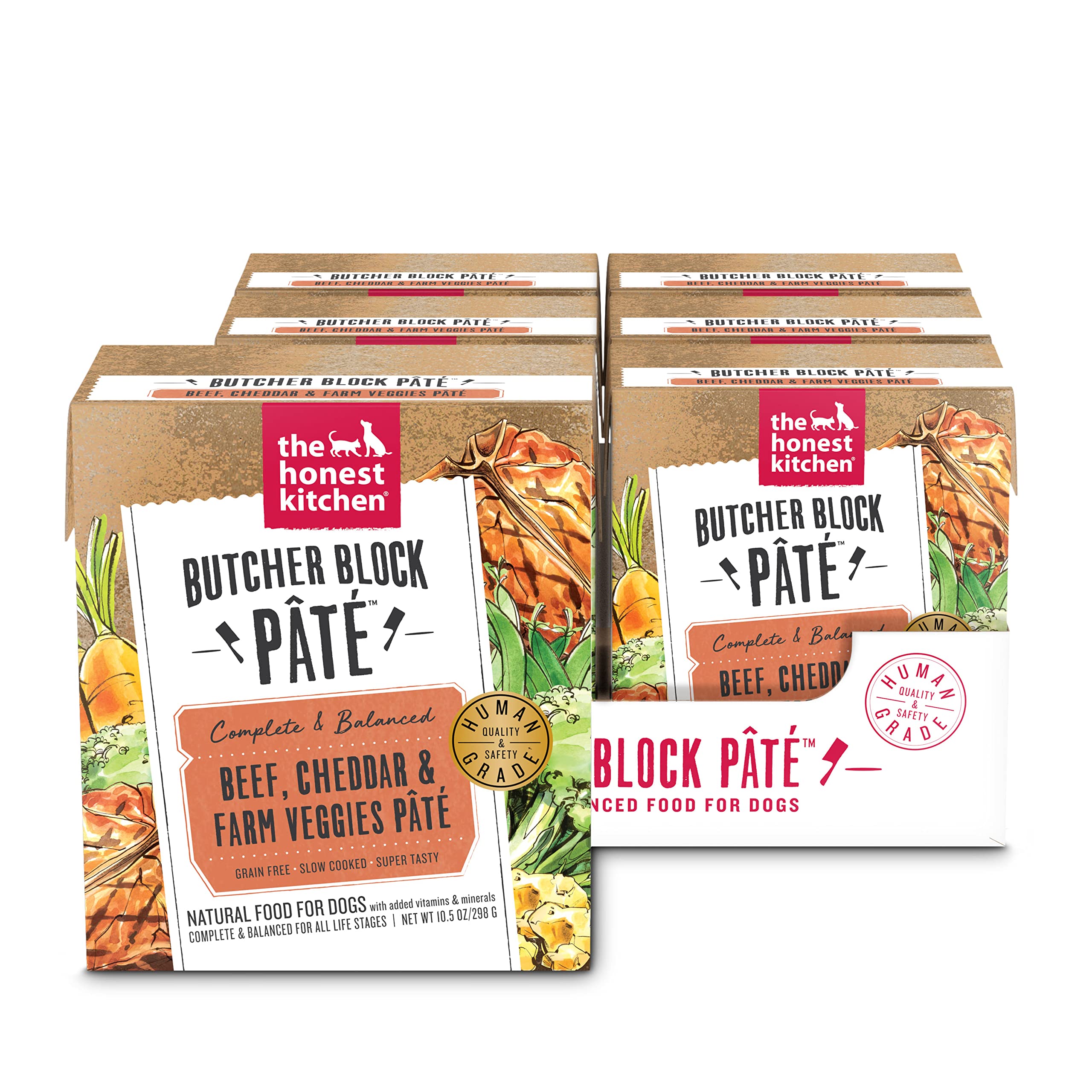 The Honest Kitchen Human Grade Wet Dog Food - Butcher Block Pâté for Adult Dogs | Grain-Free, High Protein Meal for Healthy Digestion | Perfect for Picky Eaters & Senior Dogs
