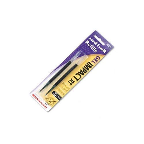 Uni-ball Gel IMPACT RT Roller Ball Pen Refills - 2 Pack (50 Count) - Black Ink for Smooth Writing - Perfect for Office, School & Art Projects
