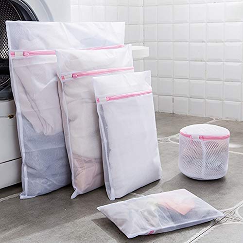 NuoYa 3-Pack Mesh Laundry Bags with Zipper for Delicates - Washable Underwear, Bras & Socks Protector - Small Washing Machine Bags for Travel, Gym & College Dorm Essentials