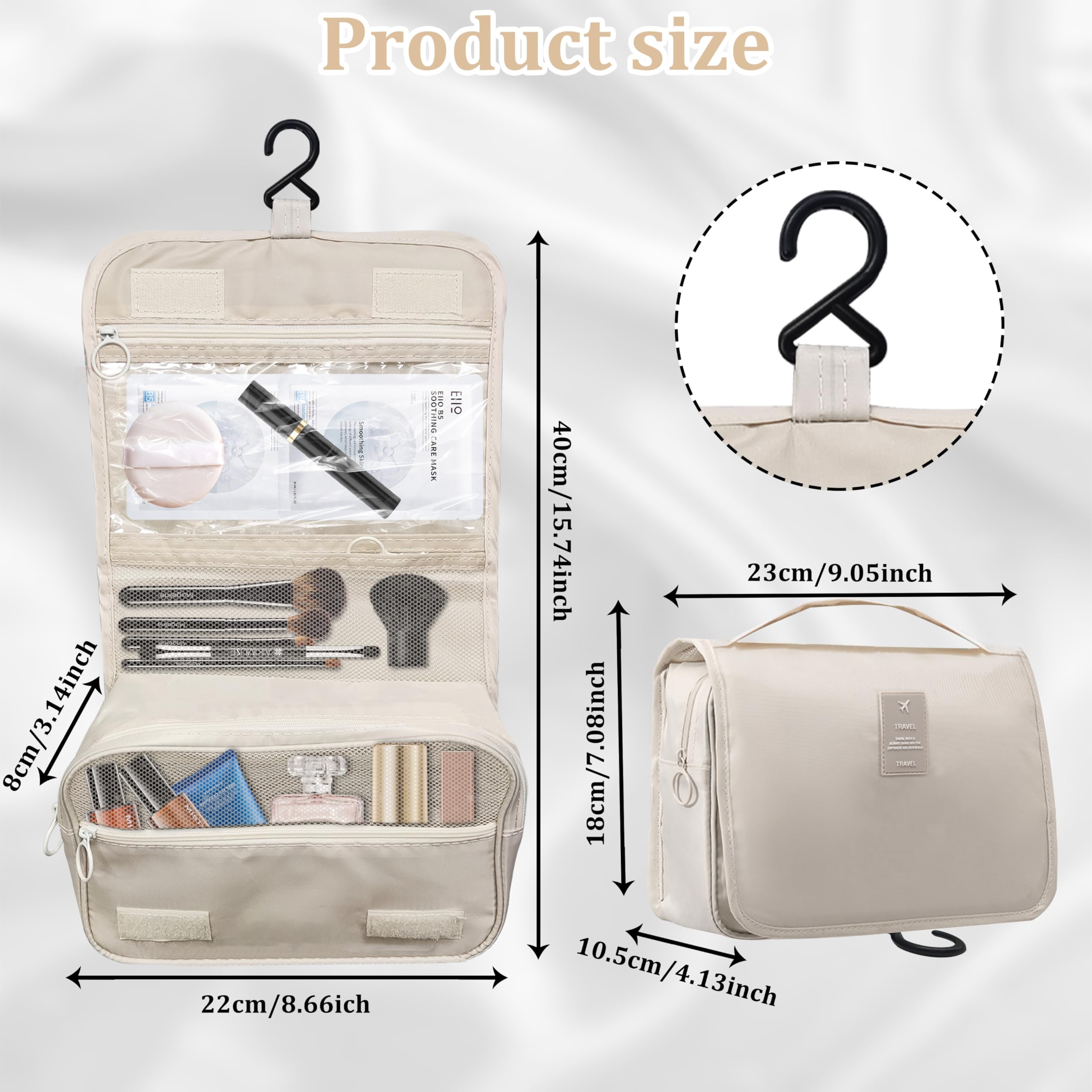 JACKBOY Large Waterproof Travel Makeup Bag for Women - Spacious Cosmetic & Toiletry Organizer with Multiple Pockets - Perfect for Vacation, Gym, and Business Trips