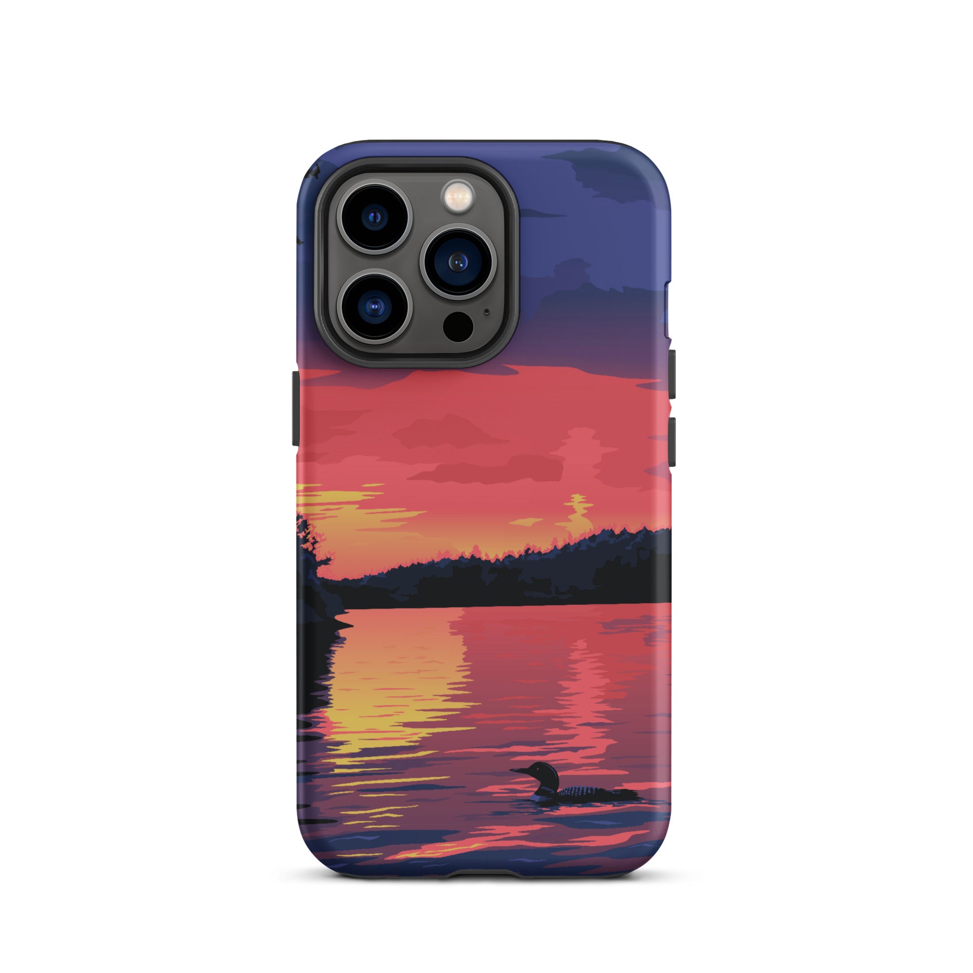 Premium iPhone Protective Case with Sunset Loon Design - Shockproof & Scratch-Resistant Cover for iPhone [Models] | Perfect for Outdoor Adventures, Travel & Daily Protection