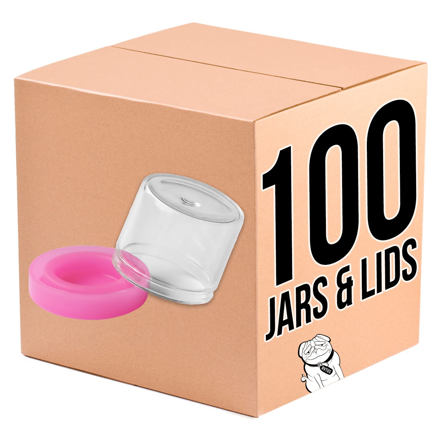 100-Pack 6ml Round Glass Jars with Silicone Lids - Airtight No-Neck Concentrate Containers for Essential Oils, Waxes, Balms, Cosmetics & DIY Crafts | Perfect for Home Storage, Travel & Gift Packaging (Pink)