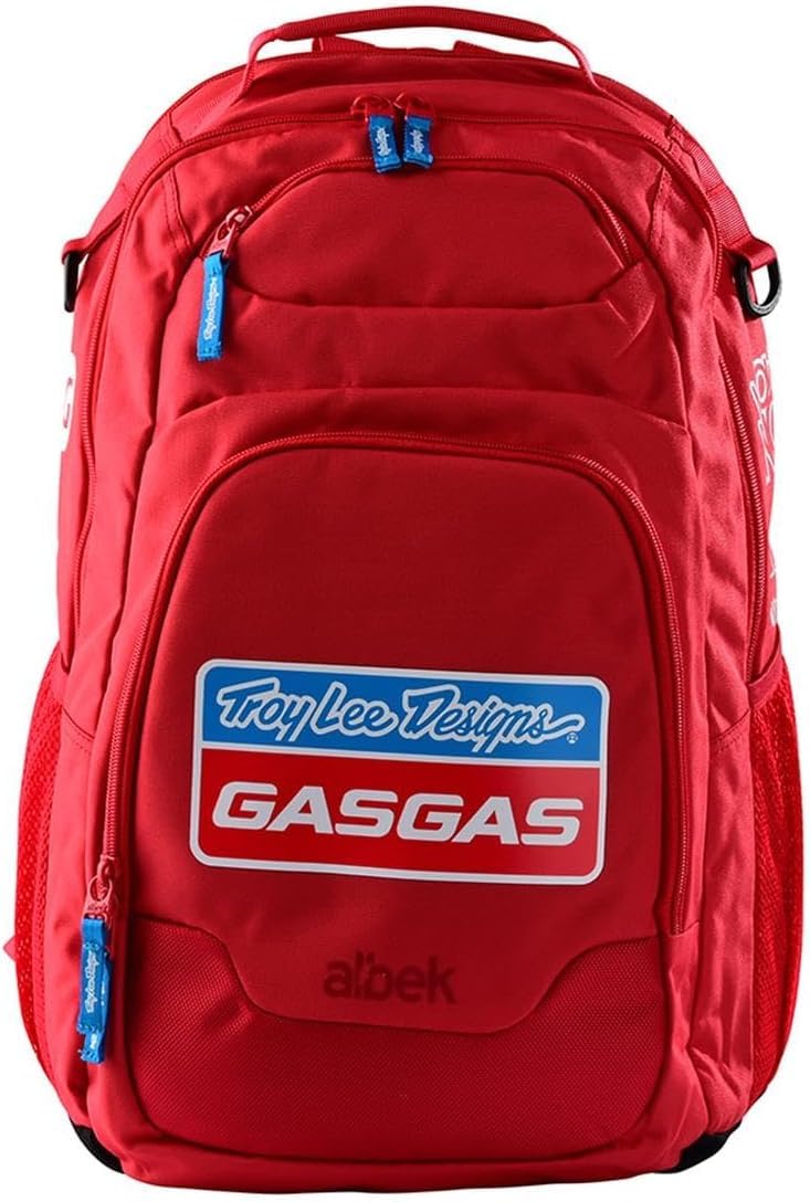Troy Lee Designs GasGas Team Red Whitebridge Backpack - Durable Laptop Backpack with Adjustable Straps & Ample Storage Space (Model 618318000) - Perfect for School, Work, Travel & Outdoor Adventures