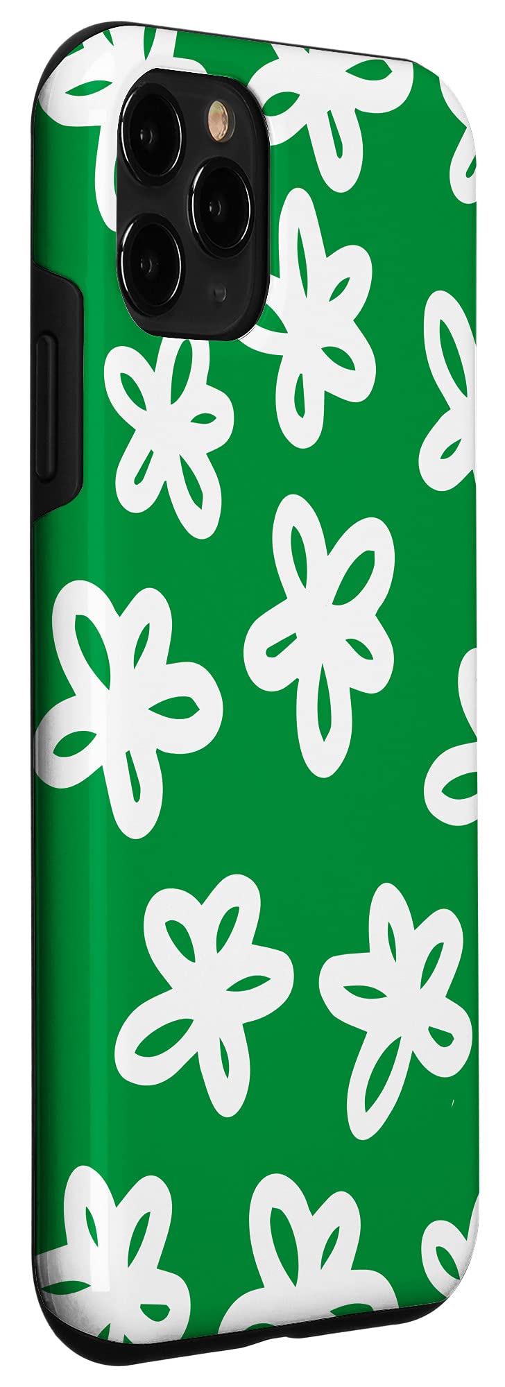iPhone 11 Pro Case - Green & White Floral Design with Wildflowers | Trendy Protective Cover for Women & Girls | Perfect for Daily Use, Work & Travel
