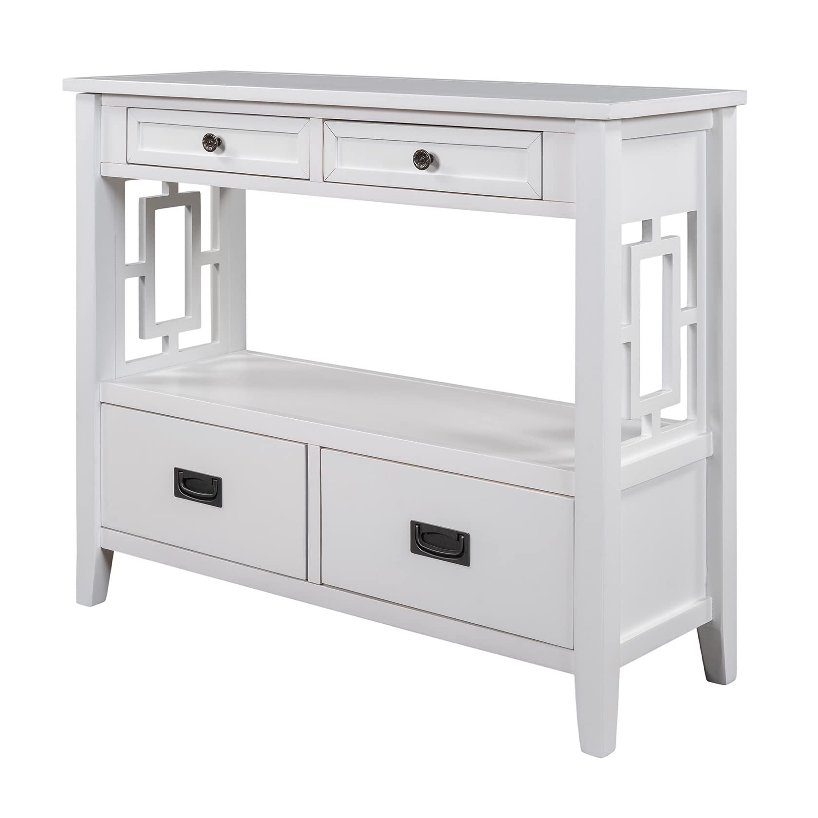 NYCSUOANI 36'' Modern Console Table with 4 Drawers & Shelf - Slim Sofa Side Table for Living Room, Hallway & Entryway - Narrow Accent Table for Home Decor & Small Spaces