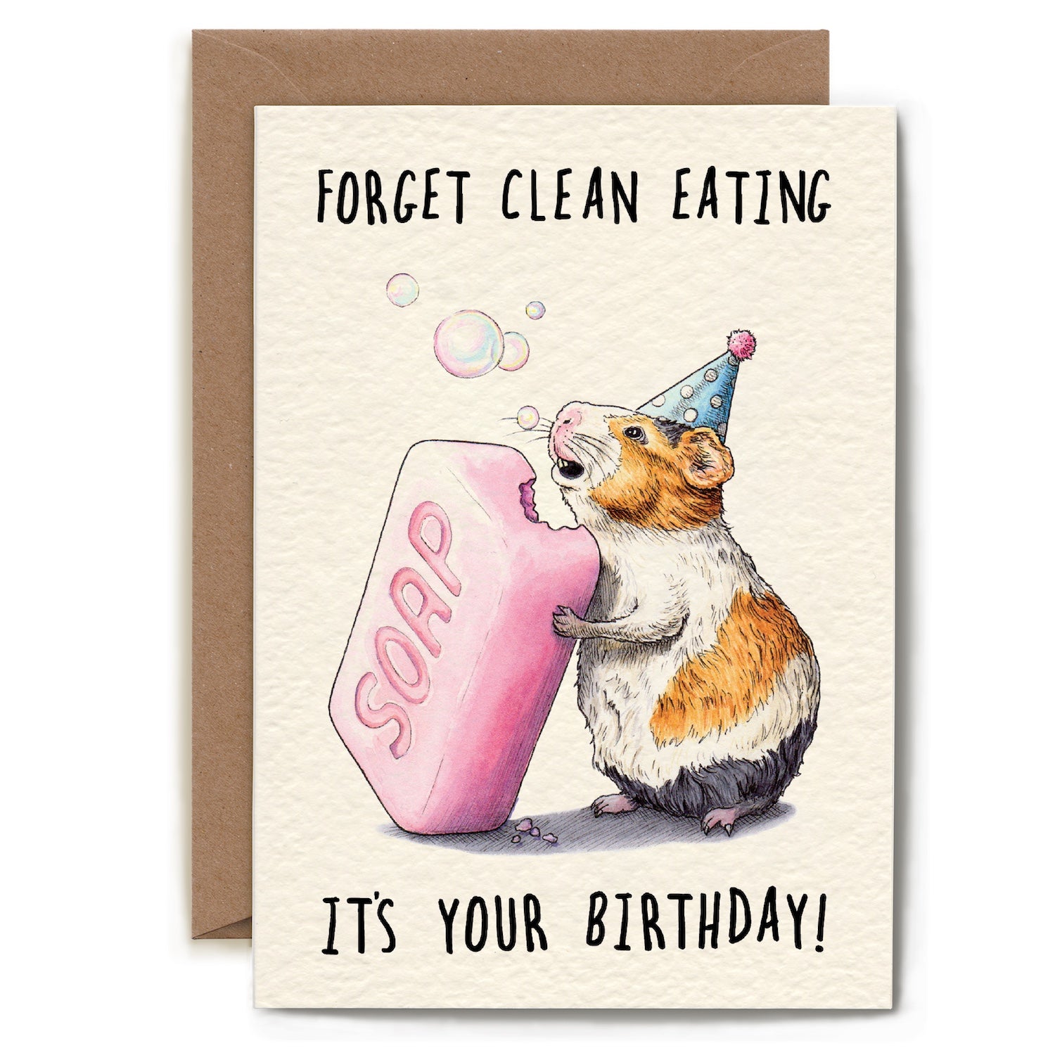 Clean Eating Birthday Card - Funny Healthy Lifestyle Greeting Card for Dieters & Fitness Lovers - Perfect for Gym Friends, Nutritionists & Health-Conscious Celebrations