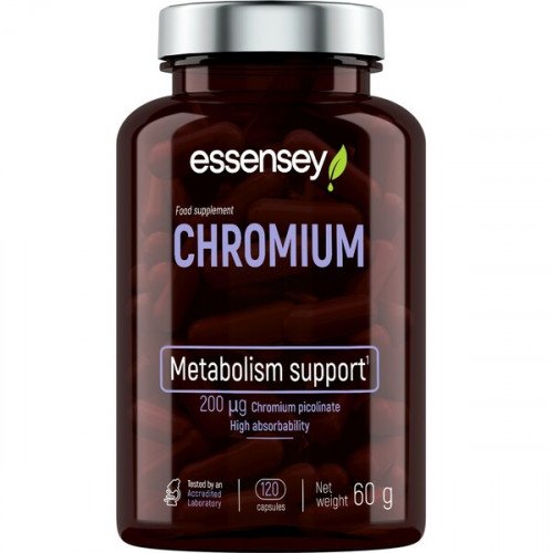 Essensey Chromium Supplement 120 Capsules - Supports Blood Sugar Balance & Metabolism - Ideal for Daily Wellness & Weight Management