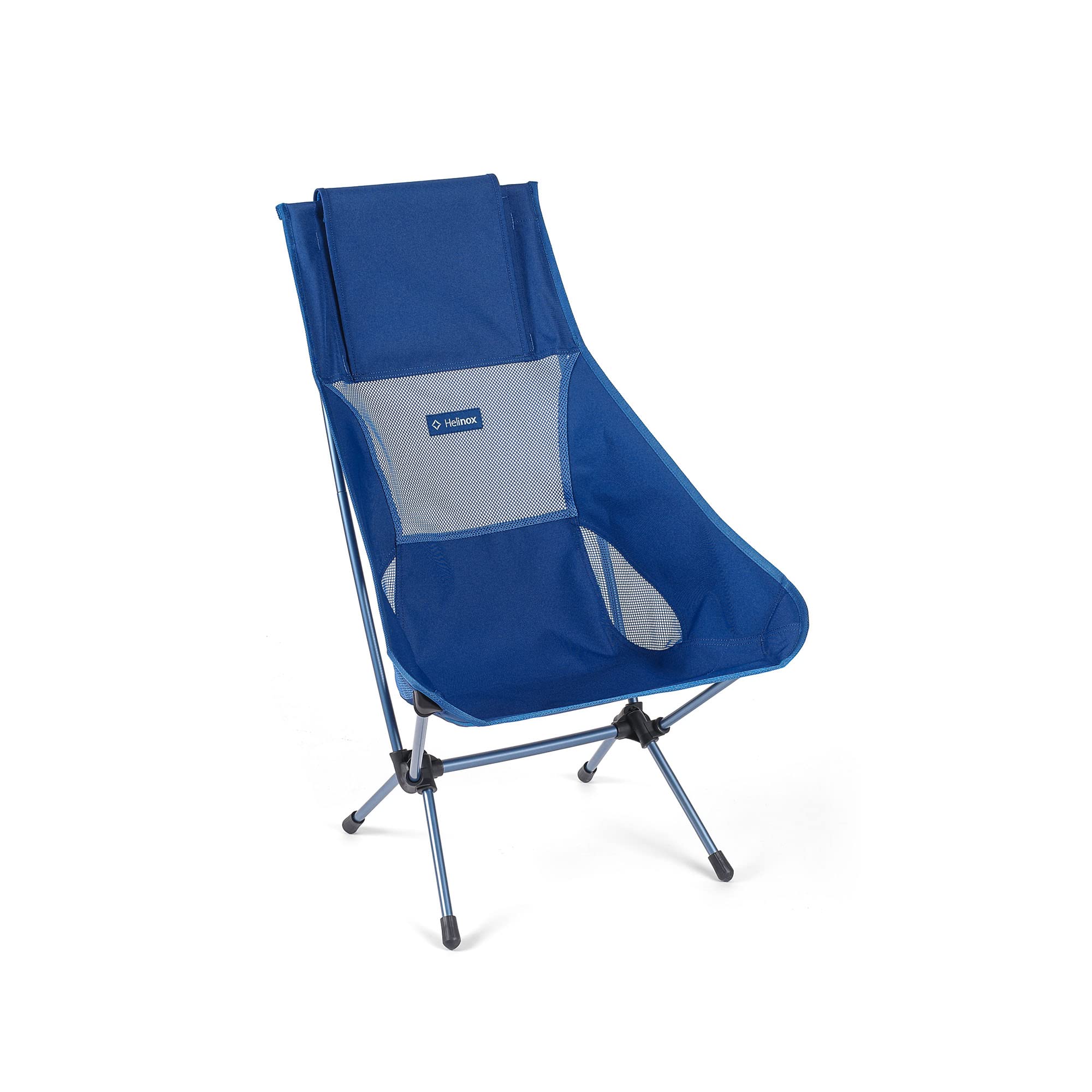 Helinox Chair Two Ultralight High-Back Collapsible Camping Chair with Pockets - Portable Folding Outdoor Chair for Backpacking, Hiking, Beach & Picnic - Blue Block