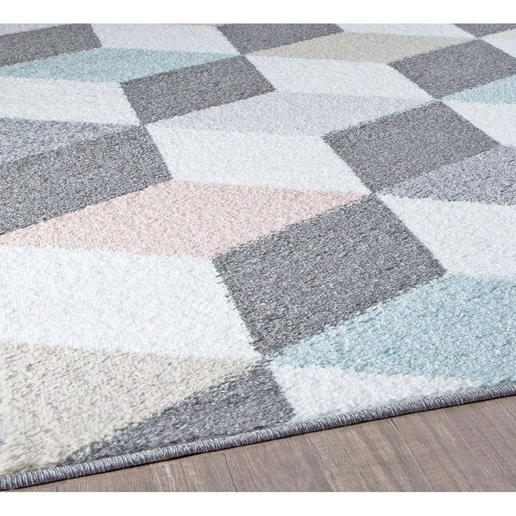 Rugs America Mika Collection MO20A Earl Grey Contemporary Geometric Area Rug 8'x10' - Modern Home Decor for Living Room, Bedroom & Office
