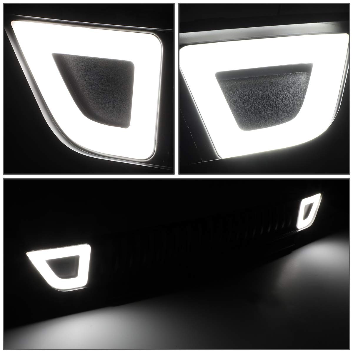 Auto Dynasty LED DRL Vertical Fence Style Front Lower Bumper Grille for Ford Mustang Base/EcoBoost/GT (2015-2017) - Upgrade Your Ride with Stylish Daytime Running Lights for Enhanced Visibility & Aggressive Look