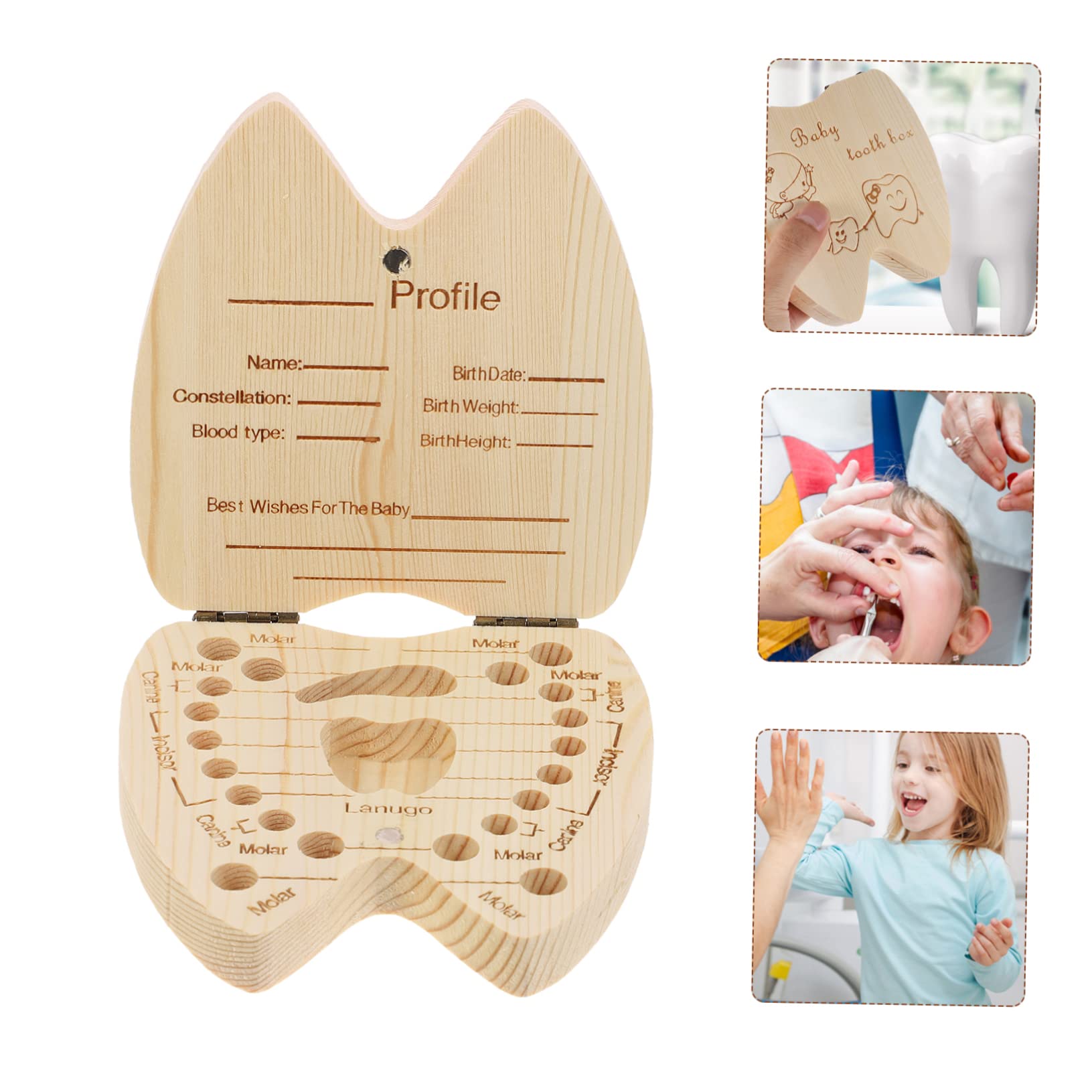 HEMOTON Portable Teeth Storage Box - Wooden Keepsake Organizer for Kids, Baby Teeth Saver & Pill Box - Perfect for Baby Teeth Collection, Travel & Memory Preservation