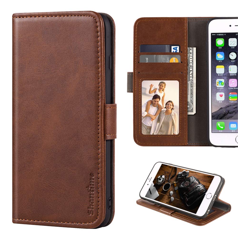 Premium Leather Wallet Case for HTC U11+ with Card Slots & Magnetic Closure - Soft TPU Back Cover & Flip Design for HTC U11 Plus (Brown) - Perfect for Business, Travel & Everyday Protection