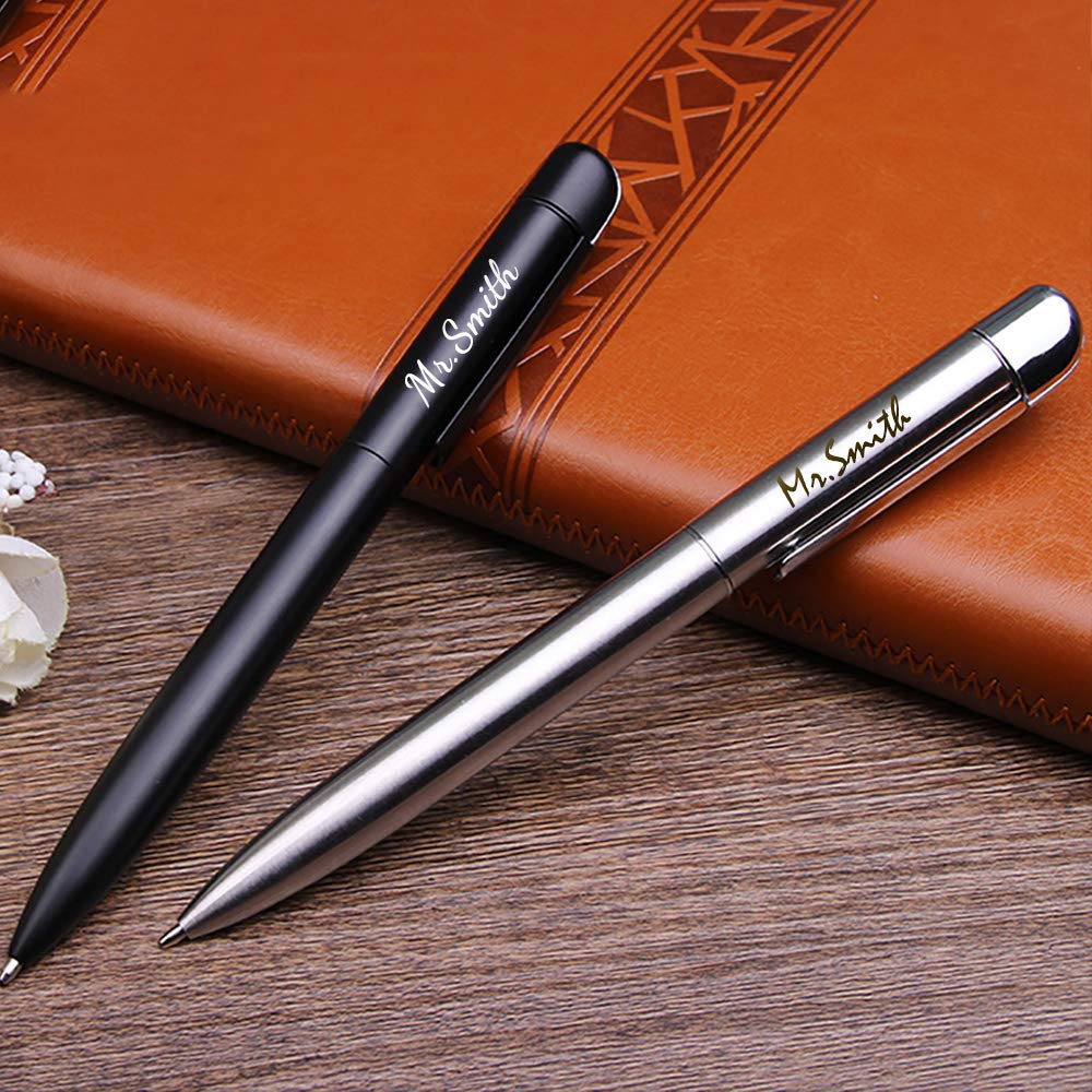 Custom Engraved Pens Personalized Ballpoint Pen Set - 2 Pack Twist Action Writing Gift for Men & Women | Perfect for Corporate Gifts, Weddings & Graduations