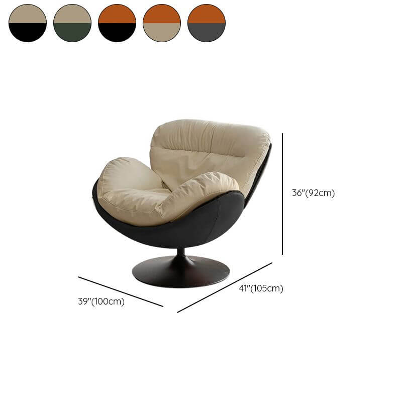 Modern Rotatable Accent Chair with Ottoman - 360° Swivel Round Base, Removable Cotton Slipcover & Cushions - Perfect for Living Room, Bedroom or Office Decor