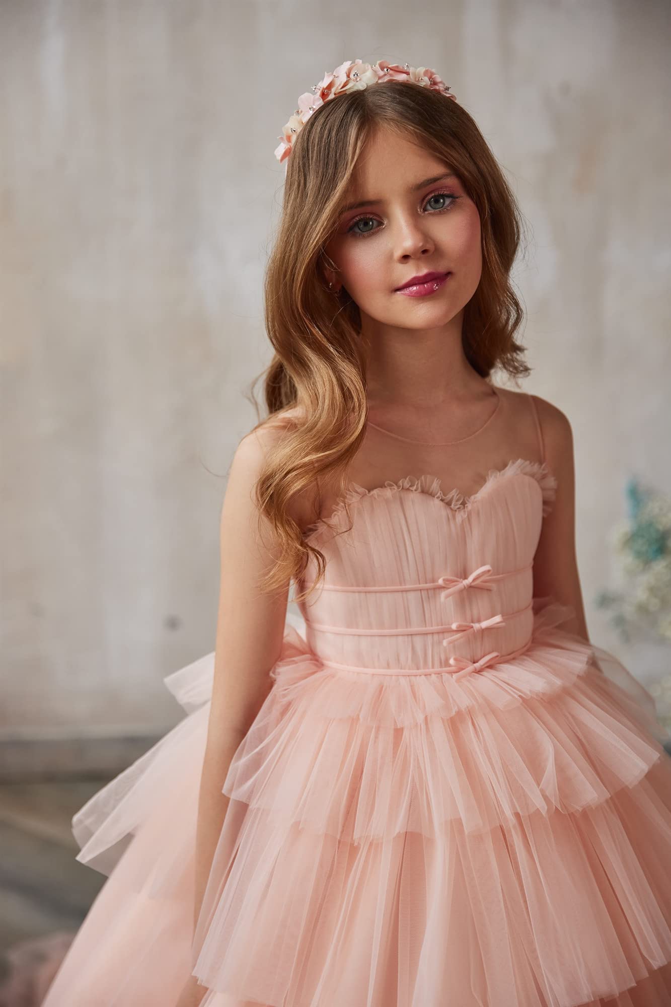Emanni Girls Luxury Tulle Princess Flower Girl Dress for Weddings, Birthday Parties & Special Occasions - Perfect for Flower Girls, Pageants & Formal Events