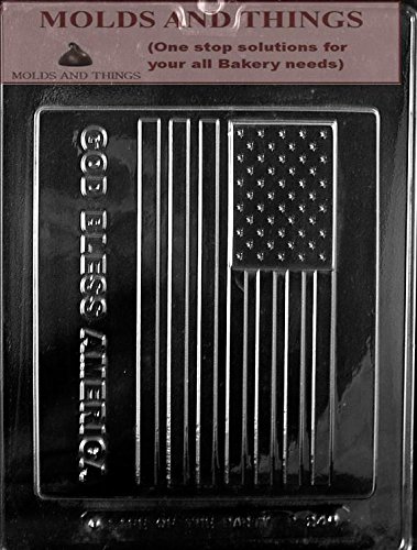 USA American Flag Chocolate Candy Mold with Copyrighted Candy Making Instructions - Perfect for Patriotic Holidays, DIY Desserts, and Party Treats