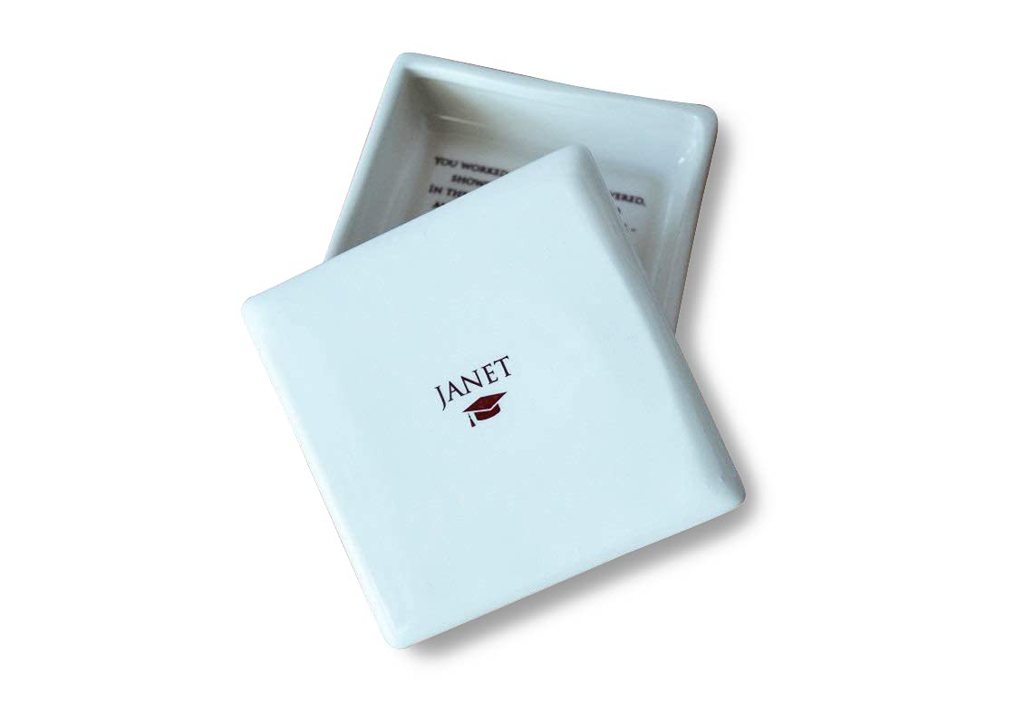 Personalized Graduation Gift Box for College & High School 2024 - Engraved Square Keepsake Box for Diploma, Jewelry, or Memories - Perfect Graduation Party, Senior Gift, or Commencement Souvenir